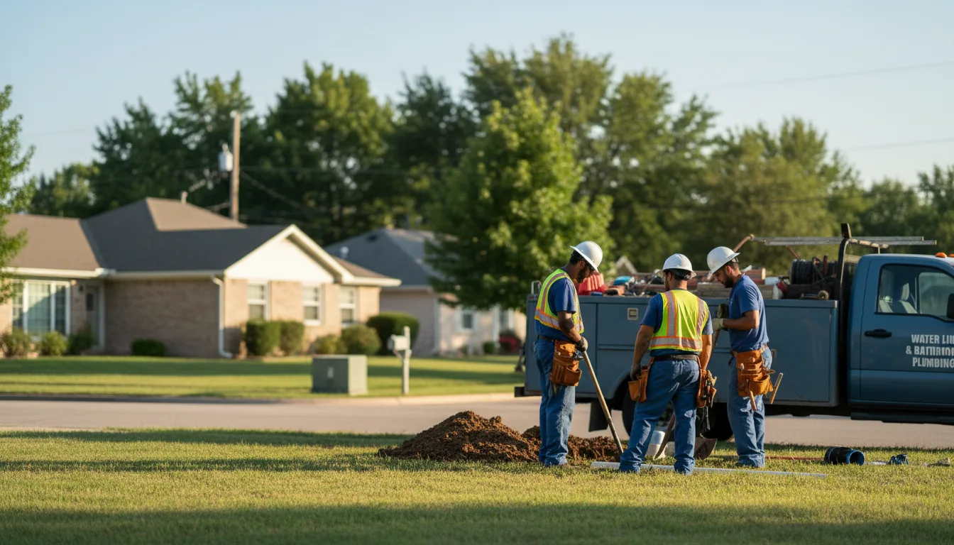 Residential water line and bathroom plumbing service in Elkhart, IA